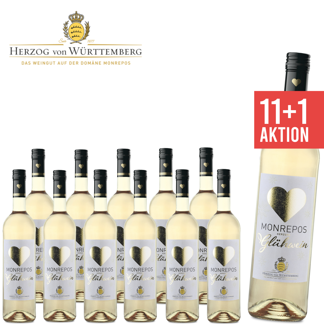 12 x Glühwein weiß "Monrepos" 0,73 L - Weingut Herzog von Württemberg