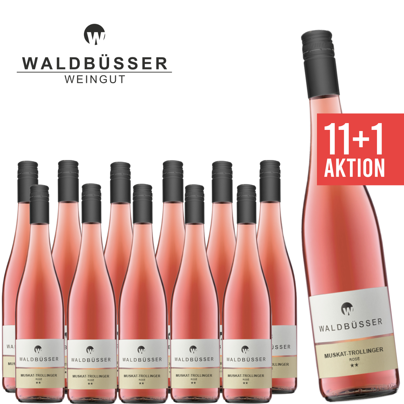 12 x Muskat-Trollinger Rosé 0,75 L ► WALDBÜSSER ★ ANGEBOT