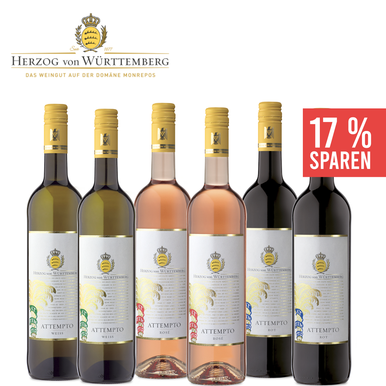 "Attempto" Weinpaket 6 x 0,75 L - Herzog von Württemberg