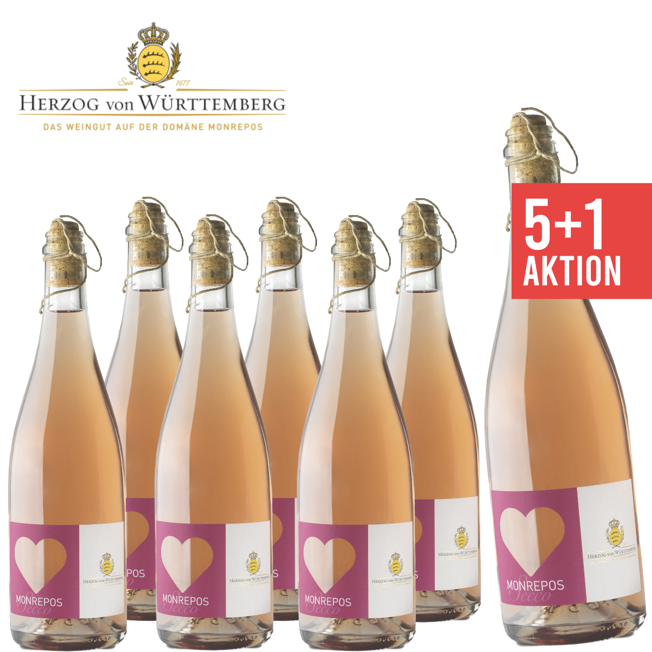 6 x "Monrepos" Rosé Secco 0,75 L ► Herzog von Württemberg