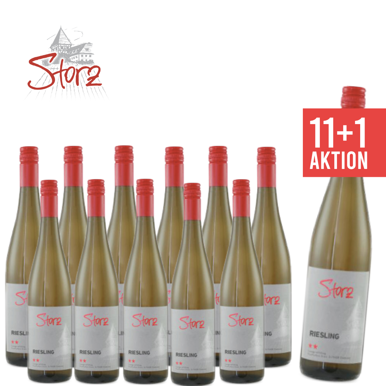 11+1 Riesling ** lieblich 0,75 L ► Storz | WW ★ Angebot