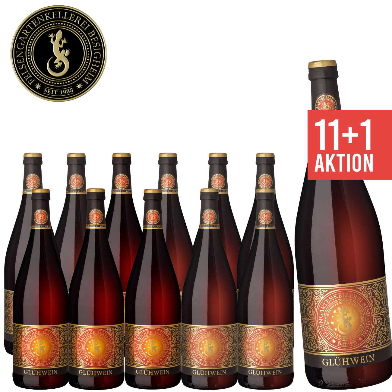 12 x Glühwein rot 1,0 L - Felsengartenkellerei