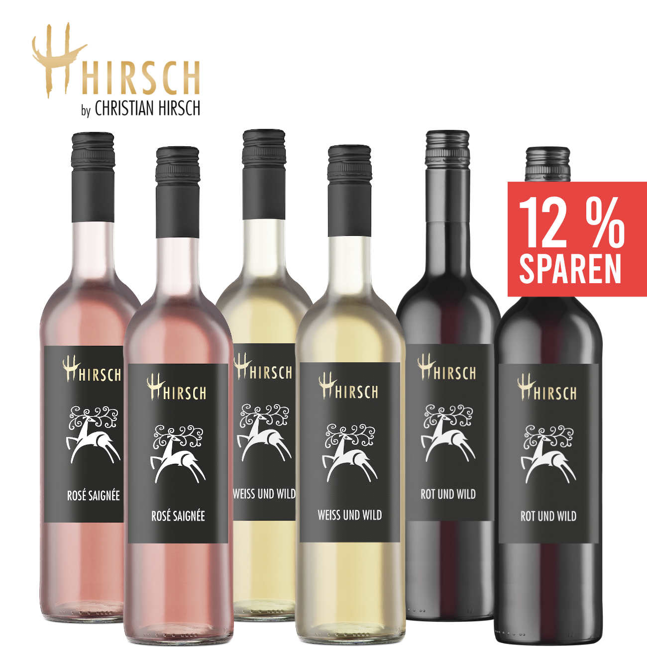 "Hirsch ist Wild" 6 x 0,75 L Weinpaket - Christian Hirsch