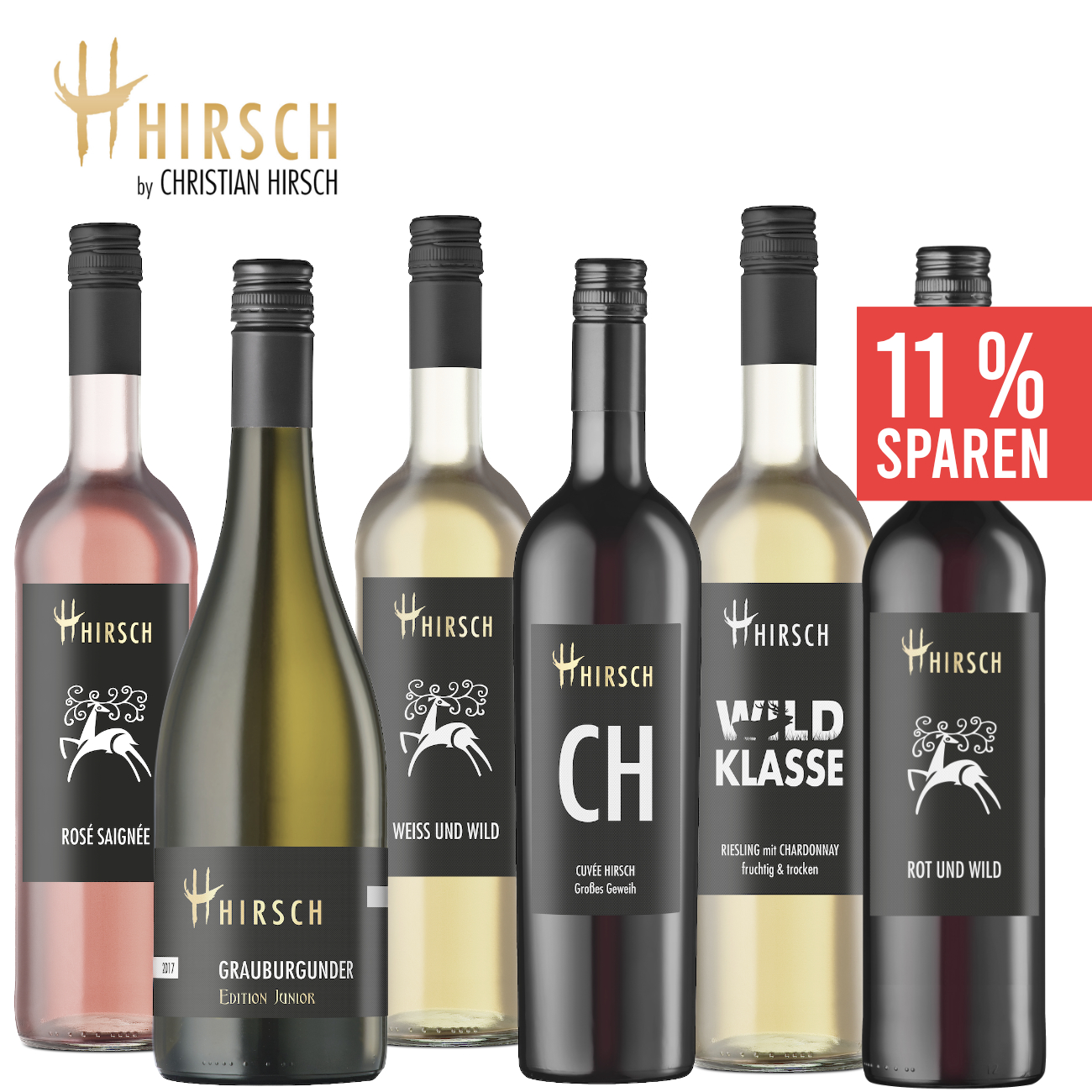 Christian Hirsch ► "Wilde Weinauswahl" 6 x 0,75 L Weinpaket