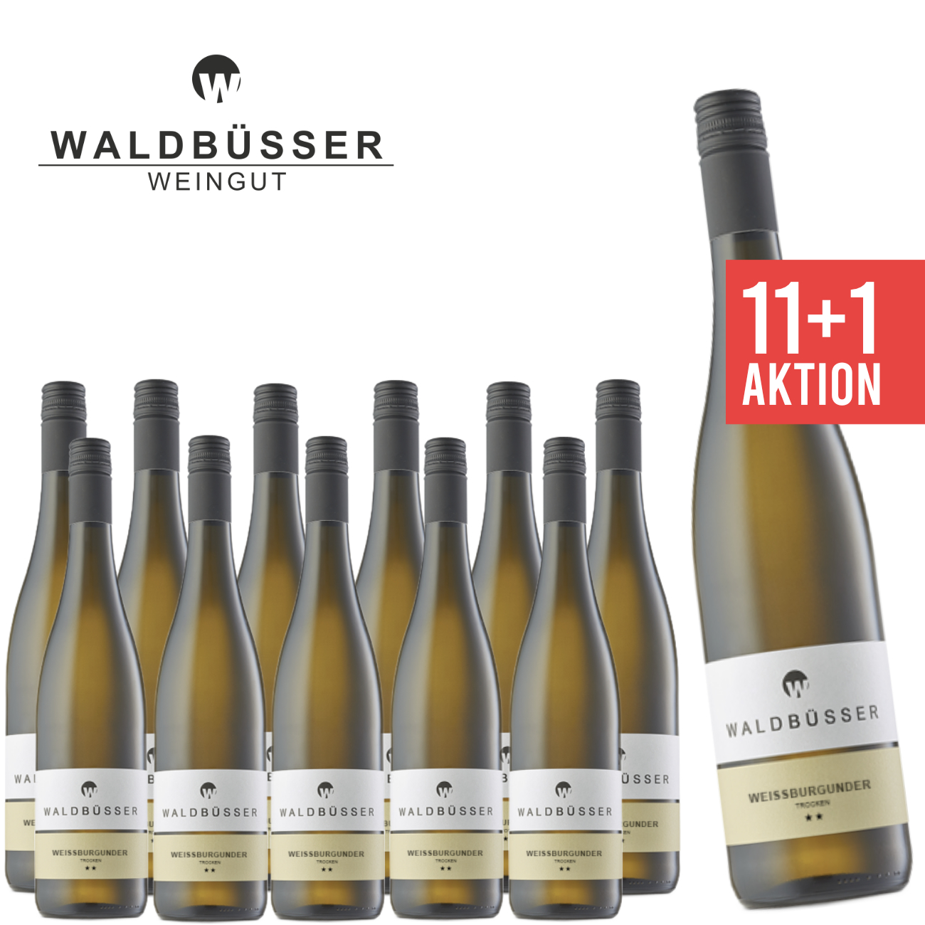 11+1 Weissburgunder trocken 0,75 L ► WALDBÜSSER ★ ANGEBOT