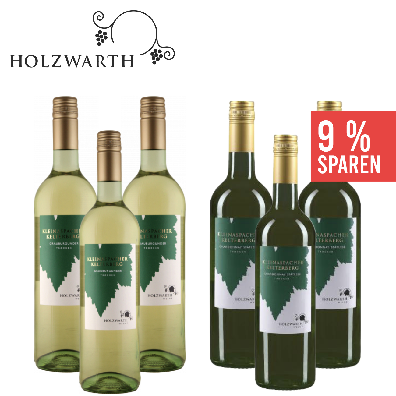 Weisse Klassiker 6 x 0,75 L Chardonnay & Grauburgunder ► Holzwarth