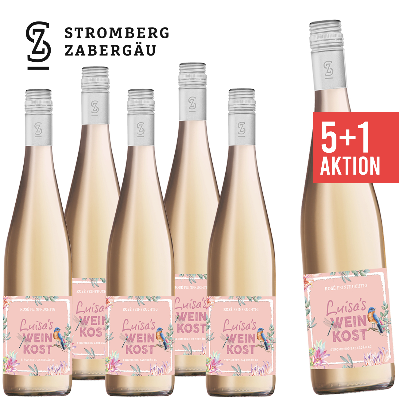 5+1 "Luisa´s Weinkost" Rosé feinfruchtig 0,75 L - Stromberg-Zabergäu
