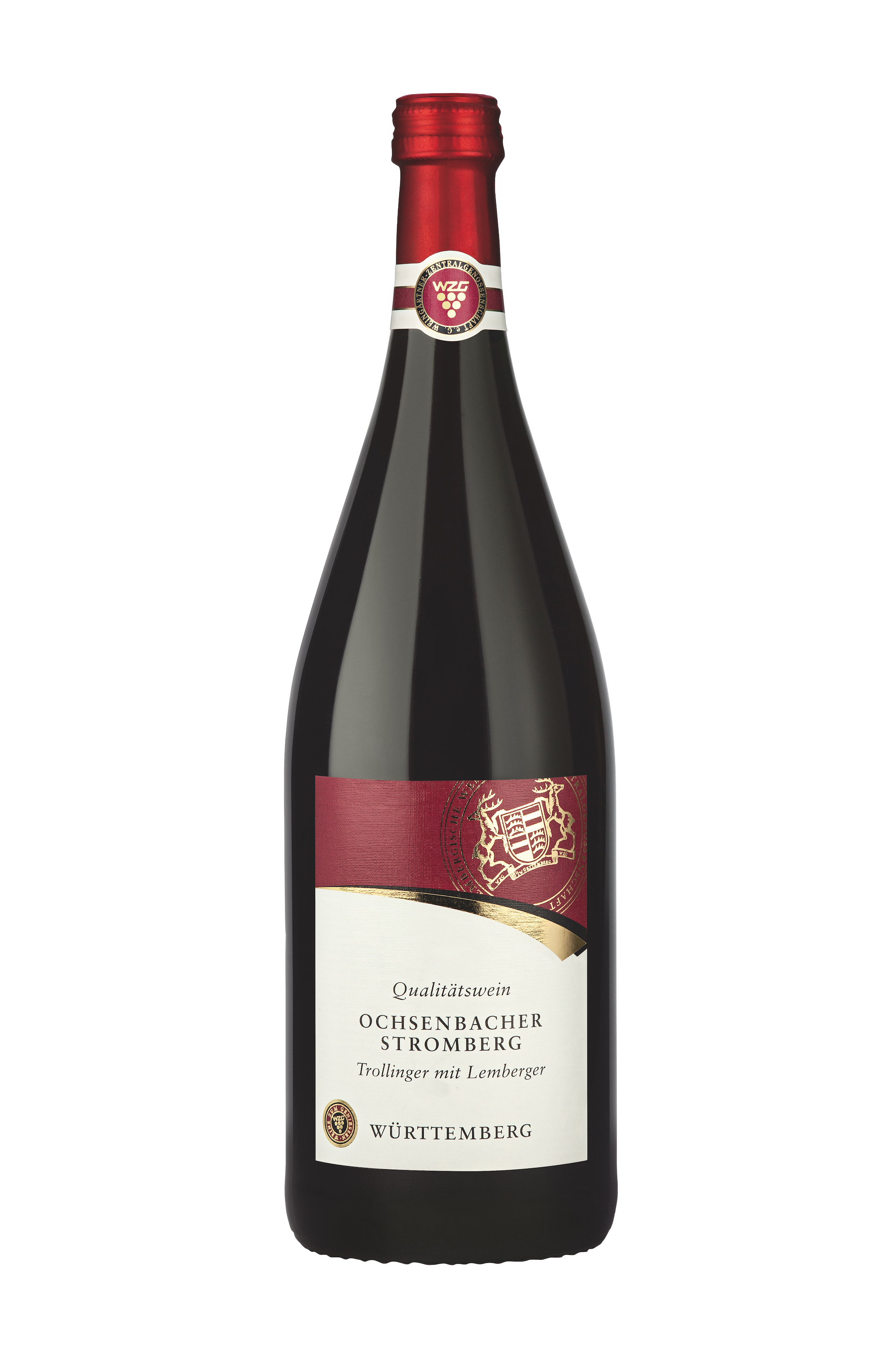 Ochsenbacher Stromberg Trollinger mit Lemberger halbtrocken 1,0 L - Qualitätswein, Rotwein, Württemberg, Literflasche, 1-Liter