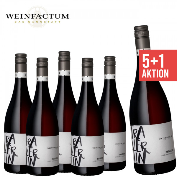 5+1 Travertin rot trocken ** 0,75 L - Weinfactum | WW ☆ Angebot | Weine  direkt vom Winzer - Württemberger Weine