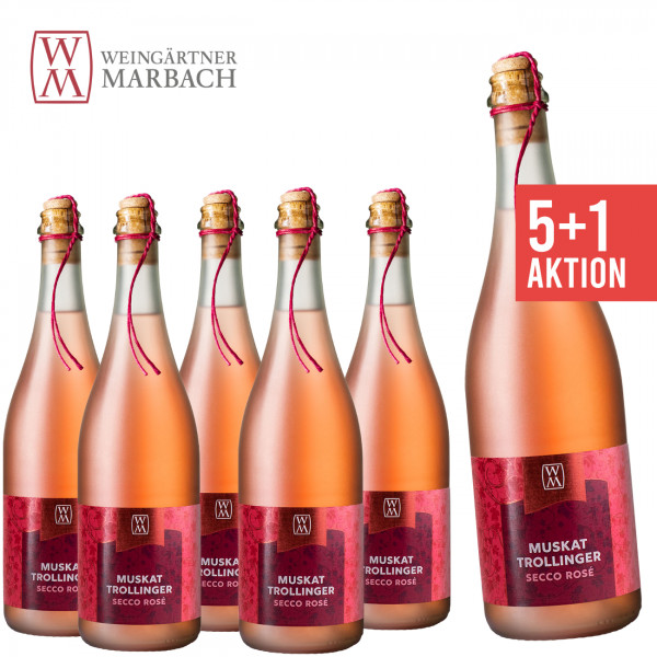 5+1 Muskattrollinger Secco Rosé 0,75 L ► Weingärtner Marbach