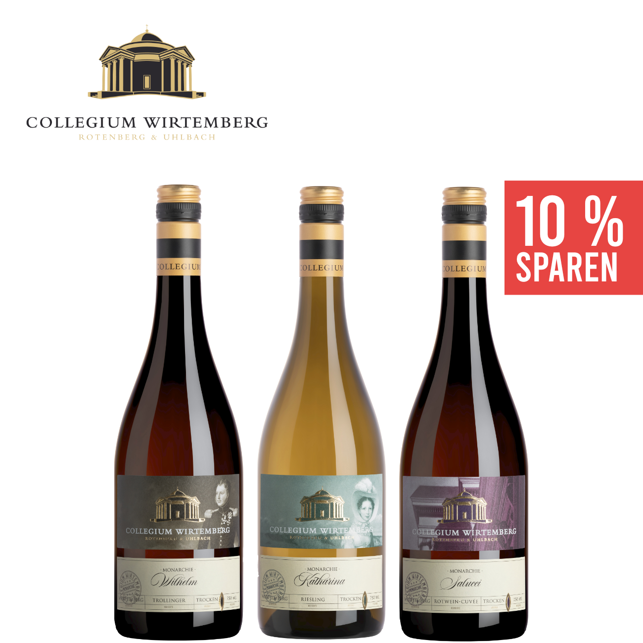 Edle Monarchie Weinpaket 3 x 0,75 L - Collegium Wirtemberg