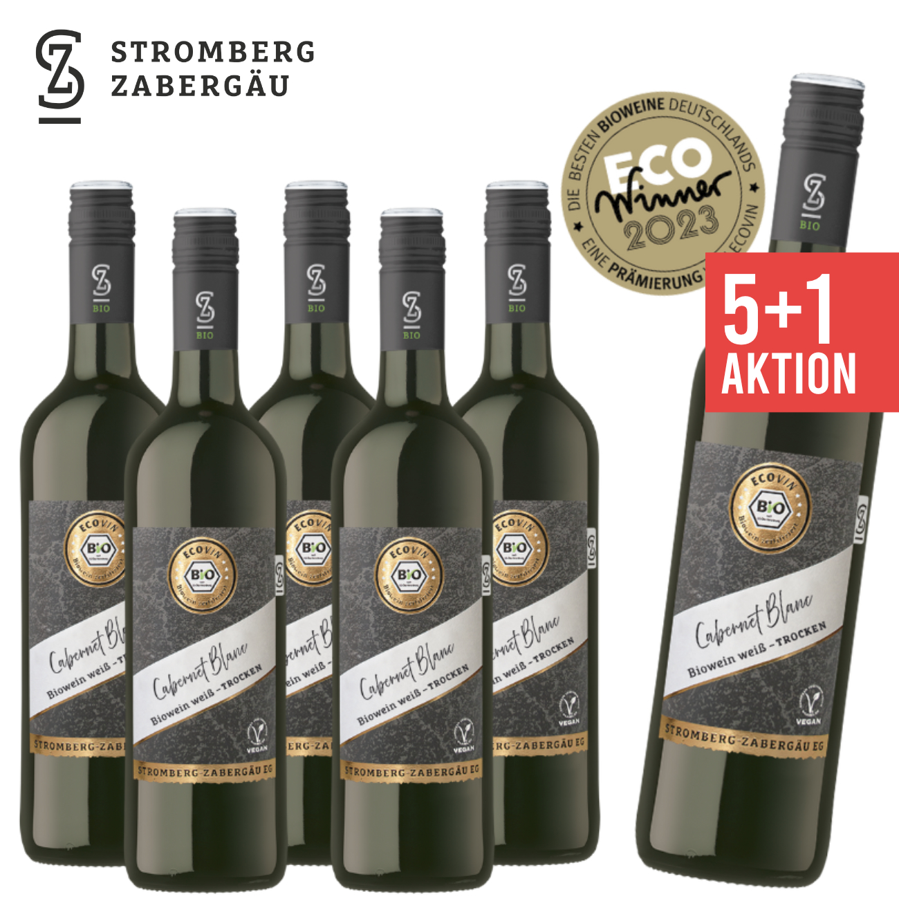 Stromberg-Zabergäu ▻ 5+1 Cabernet Blanc direkt Vegan Winzer Württemberger | Weisswein, trocken Weine L Weine - Biowein, 0,75 vom
