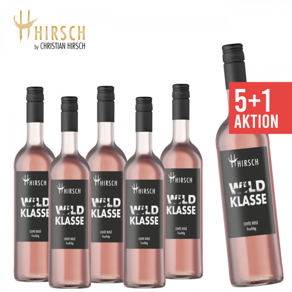 5+1 Wildklasse Cuvée Rosé fruchtig 0,75 L ► Hirsch ★ Angebot