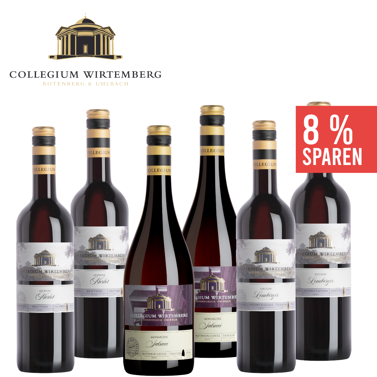 Rotwein-Liebe 6 x 0,75 L Weinpaket - Collegium Wirtemberg