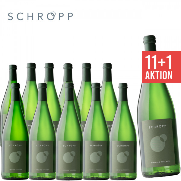 Schropp ► 12 x Riesling trocken 1,0 L Weißwein, Paket