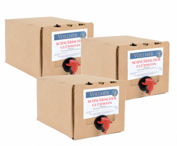 9 Liter Roter Glühwein Bag-in-Box 3,0 L Bag-in-Box ► VOLLMER