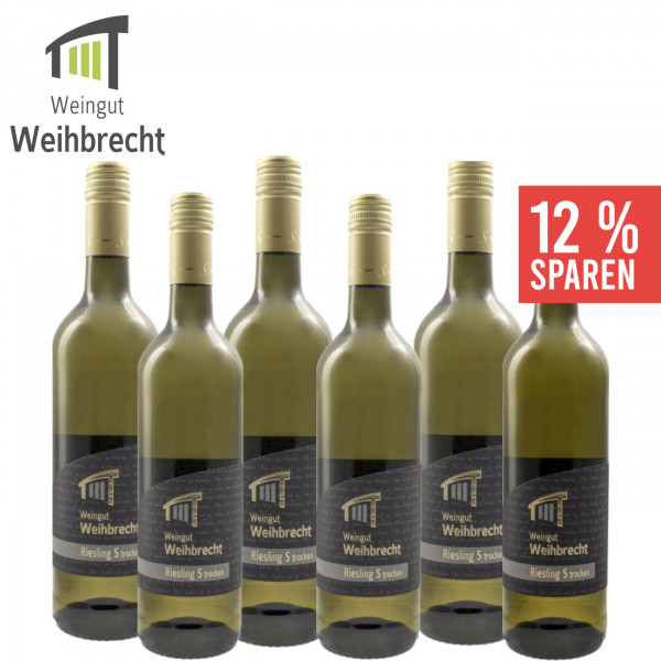 6 x Riesling S trocken "Premium" 0,75 L ► Weihbrecht