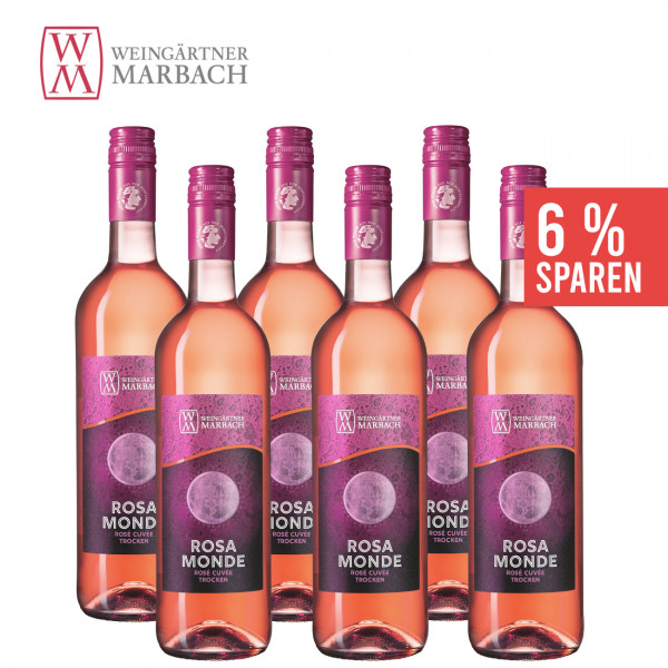 6 x Rosa Monde Rosé Cuvée trocken 0,75 L ► Weingärtner Marbach ★ Angebot