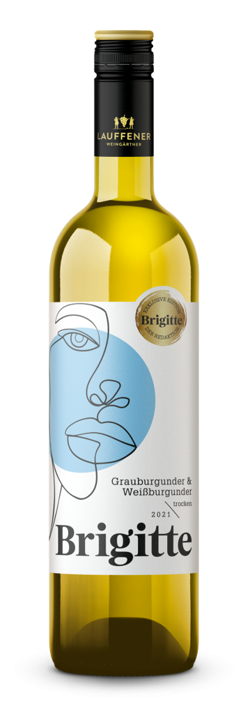 BRIGITTE Grauburgunder mit Weißburgunder trocken 0,75 L Lauffener Weingärtner, Weisswein, Qualitätswein, Württemberg