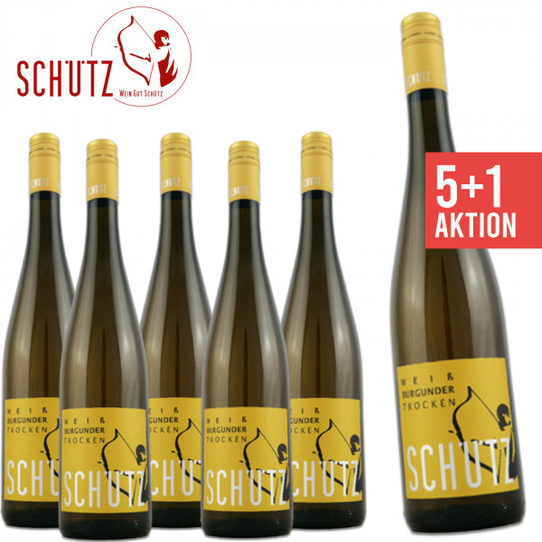 Schütz ► 6 x Weißburgunder trocken 0,75 L ☆ Weisswein-Paket