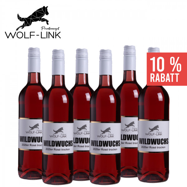 6 x Rosé feinherb 0,75 L WILDWUCHS ► Wolf-Link ★  ANGEBOT