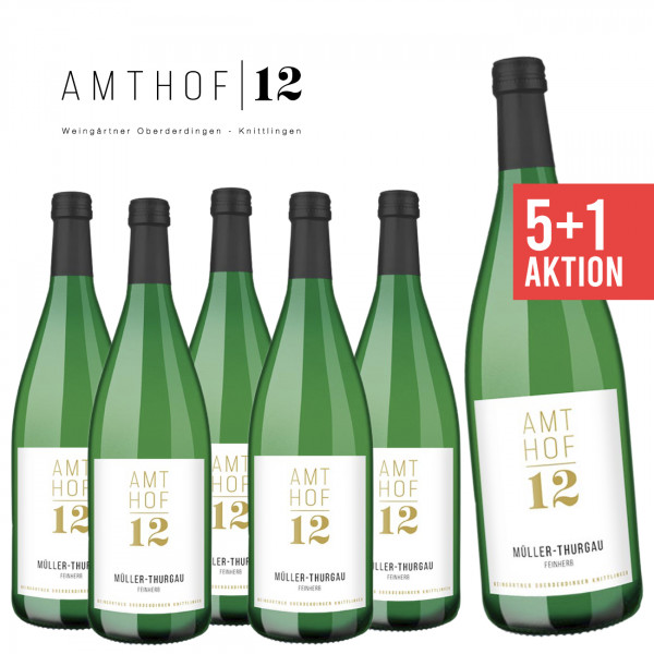 6 x Müller-Thurgau 1,0 L feinherb ► AMTHOF 12 ★ ANGEBOT