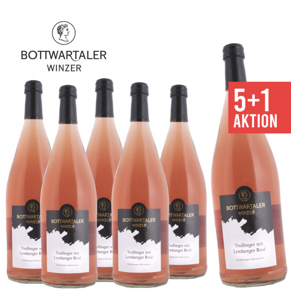 6 x Trollinger mit Lemberger Rosé 1,0 L ► Bottwartaler Winzer