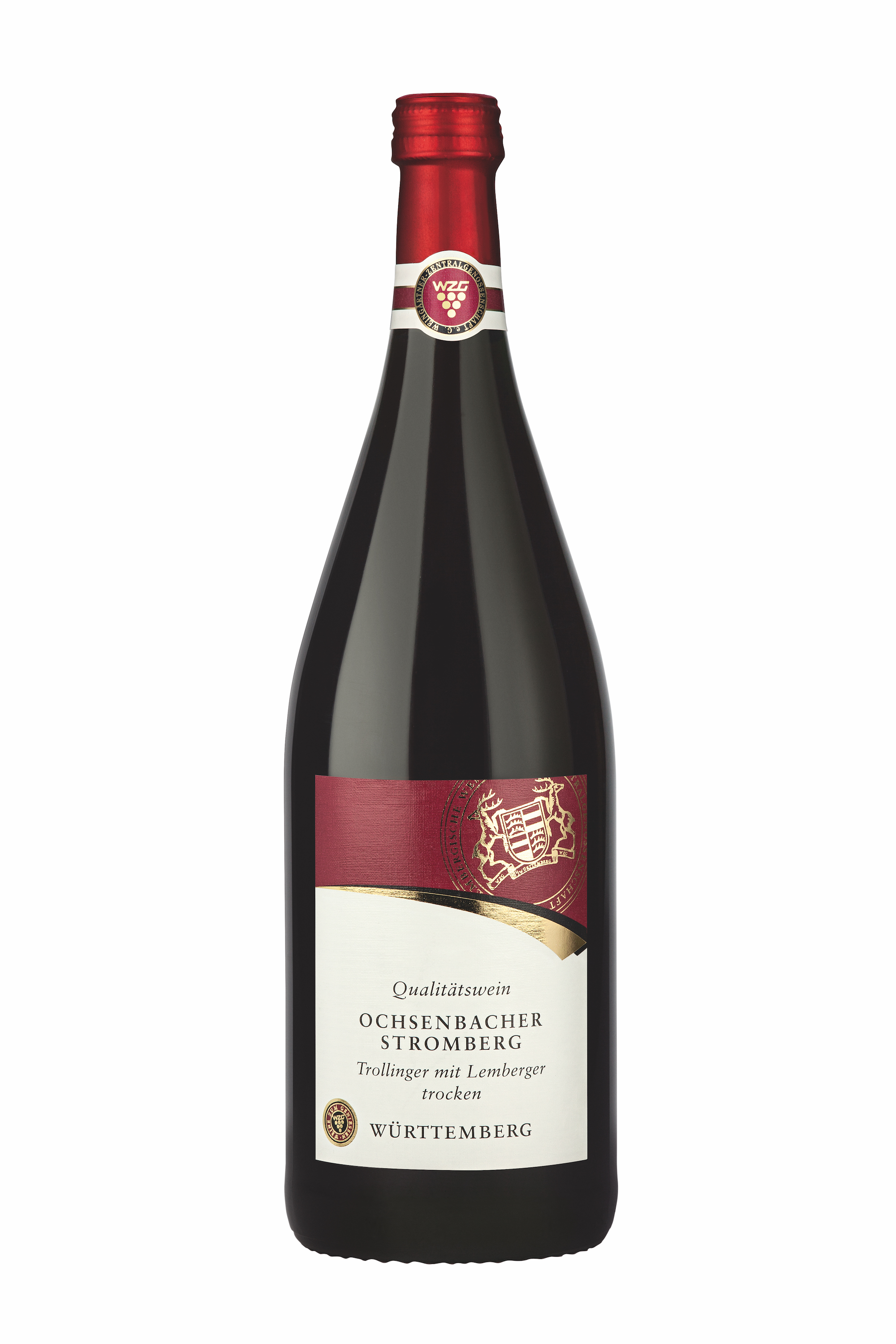 WZG Möglingen Ochsenbacher Stromberg Trollinger mit Lemberger trocken 1,0 L - Qualitätswein, Rotwein, Württemberg, Literflasche, 1-Liter