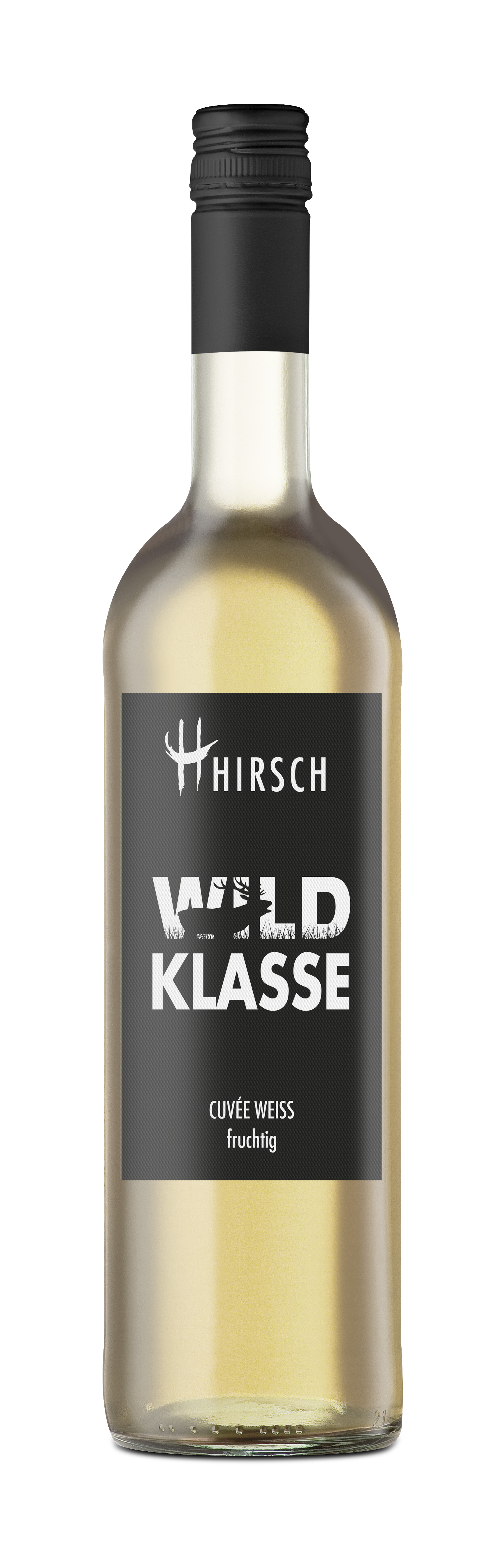 HIrsch "Wildklasse" 2022 Cuvée Weiss fruchtig 0,75 L - Weisswein, halbtrocken, Leingarten, Württemberg