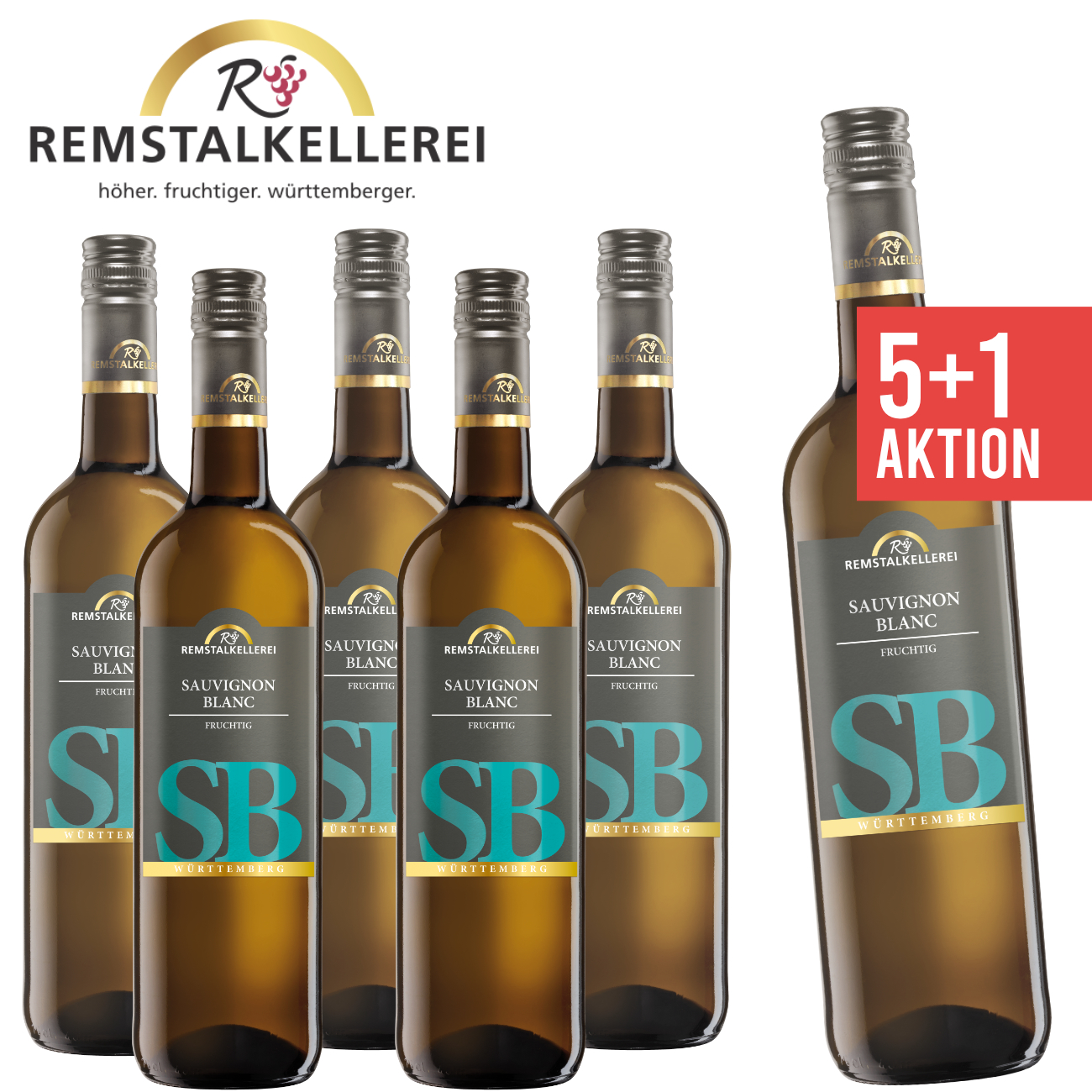 5+1 Sauvignon Blanc SB fruchtig 0,75 L - Remstalkellerei