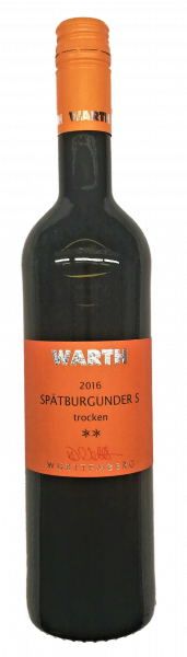 Spätburgunder S trocken ** 0,75 L ► WARTH | WW
